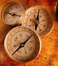 A photo of compasses