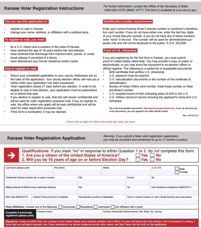 Kansas Voter Registration Form
